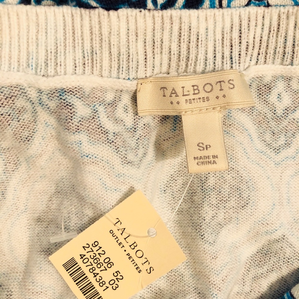 Talbots Cotton button front cardigan NWT SP - Picture 9 of 10